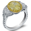 3.38ct.tw. Diamond Ring Fancy Yellow Oval Dia 2.02ct.GIA FY/SI2 18KWY DKR002834